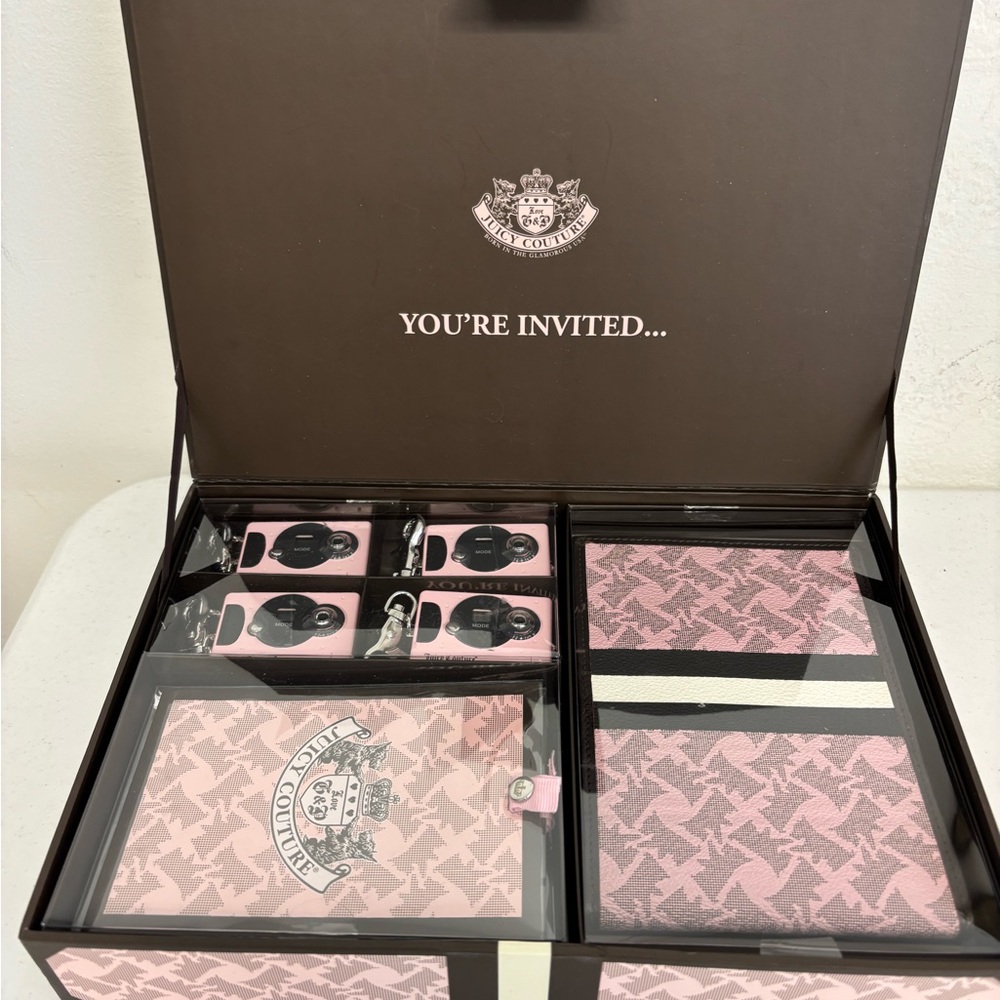 BNIB Juicy Couture V.I.P. Invitation Set with Camera